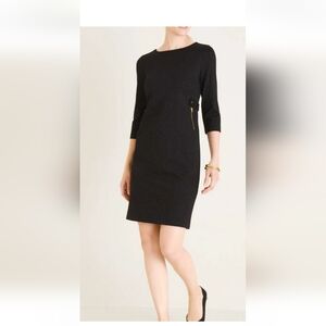 CHICO'S  Ponte Jacquard Sheath Midi Dress Size 6P